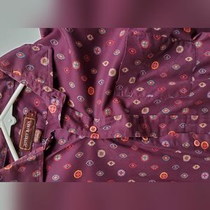 Jeffrey Banks large maroon print vintage shirt